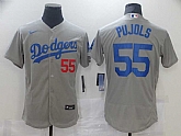 Dodgers 55 Albert Pujols Gray 2020 Nike Flexbase Jersey,baseball caps,new era cap wholesale,wholesale hats